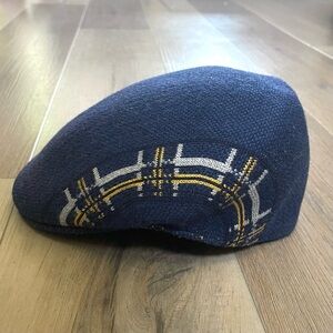 Vintage KANGOL Classic Wool Blend Plaid Cabbie Newsboy Flat Cap Size Large